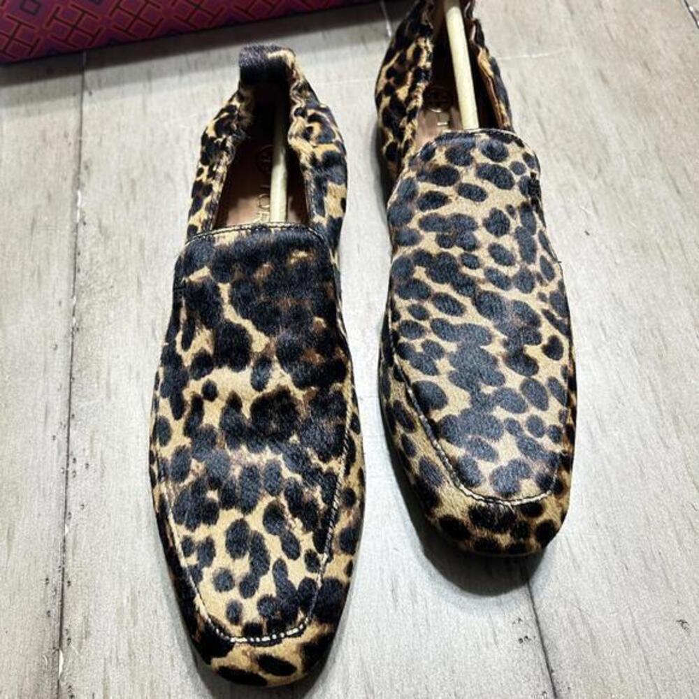 Size 7 Tory Burch Kira 20MM Elastic Loafer Printed Haircalf